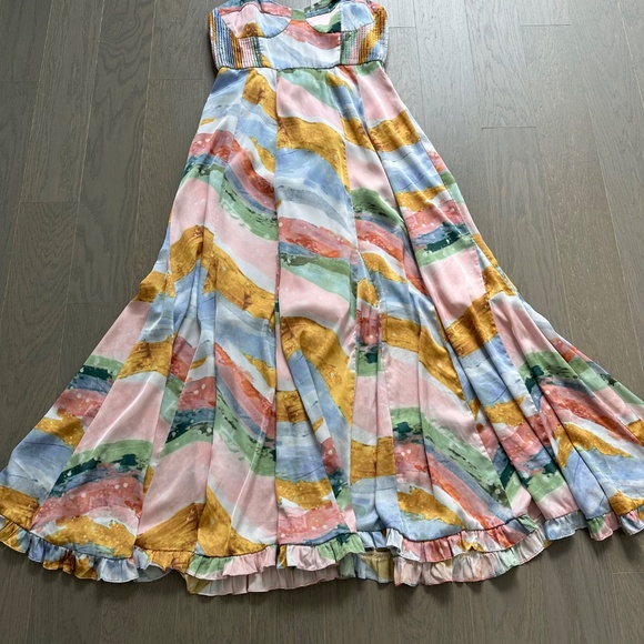 HUTCH Shyla Twist Strap Pastel Pink Yellow Dress Maxi Braided Strap - Size 10 - Picture 5 of 11